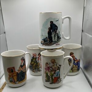Norman Rockwell Illustrated Mug Collection - White and Multicolor